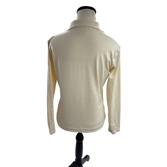 Nike Golf Womens Size M Beige Long Sleeve Polo Shirt Activewear Athletic Top - Picture 5 of 9